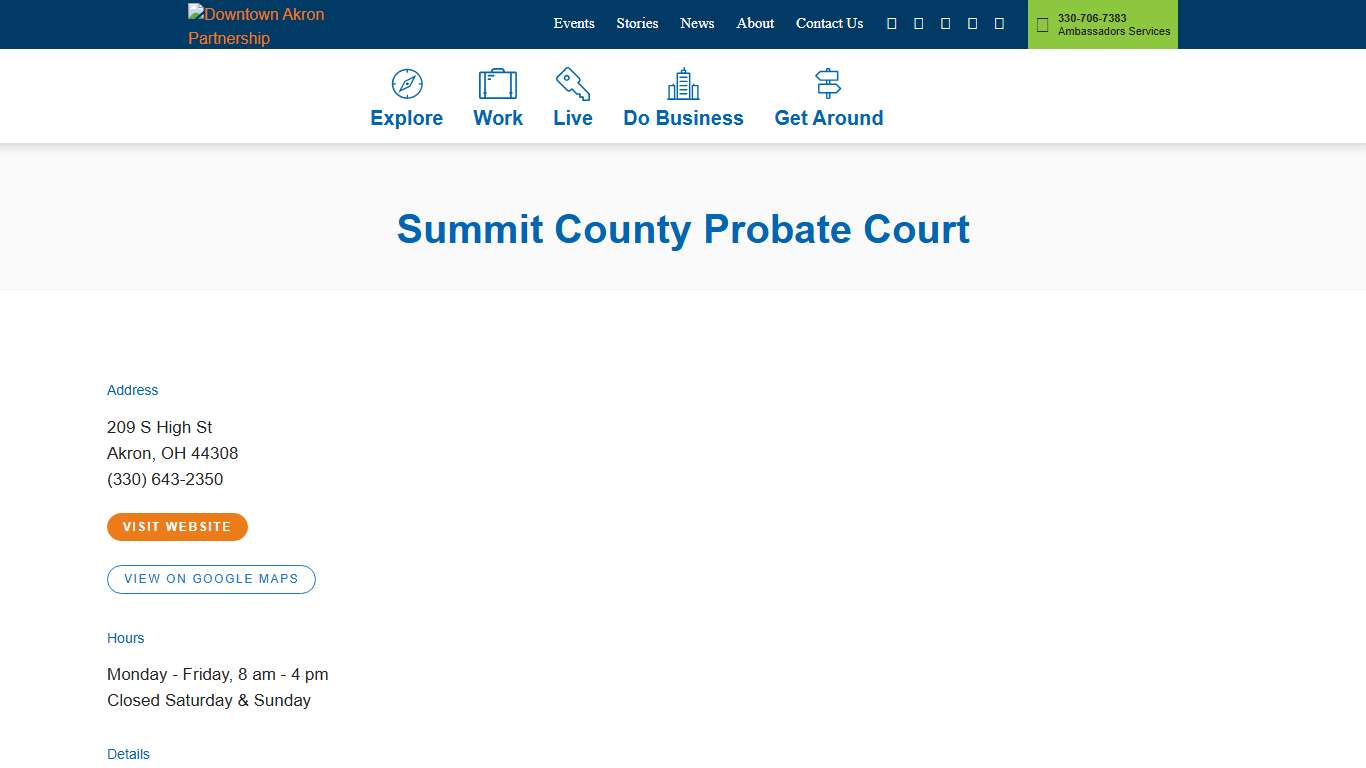 Summit County Probate Court Downtown Akron Partnership Akron, OH