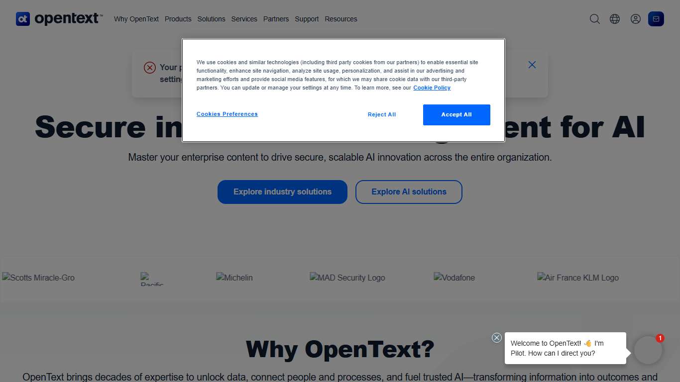 OpenText Secure Information Management for AI