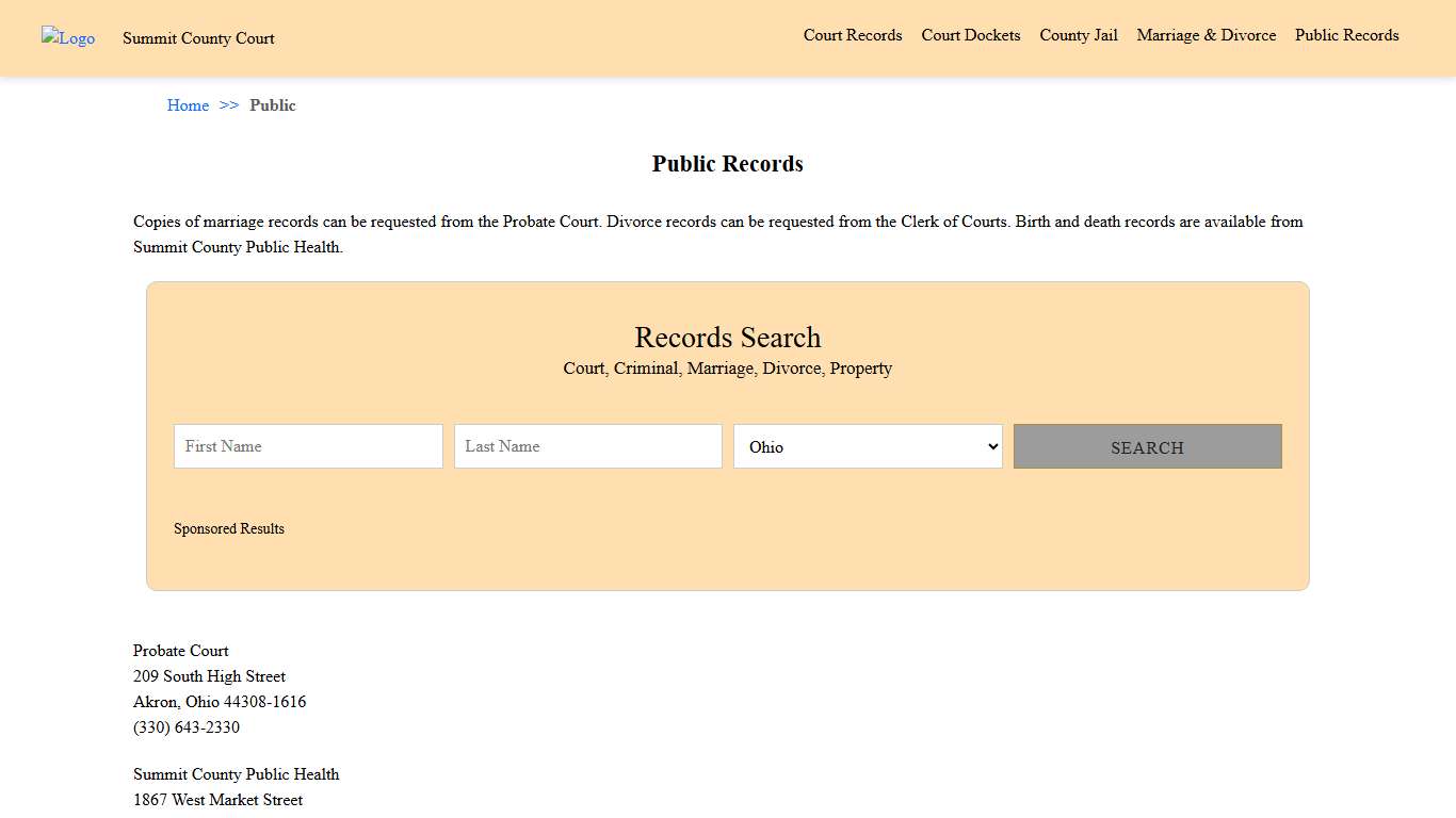 Public Records Summit County Court